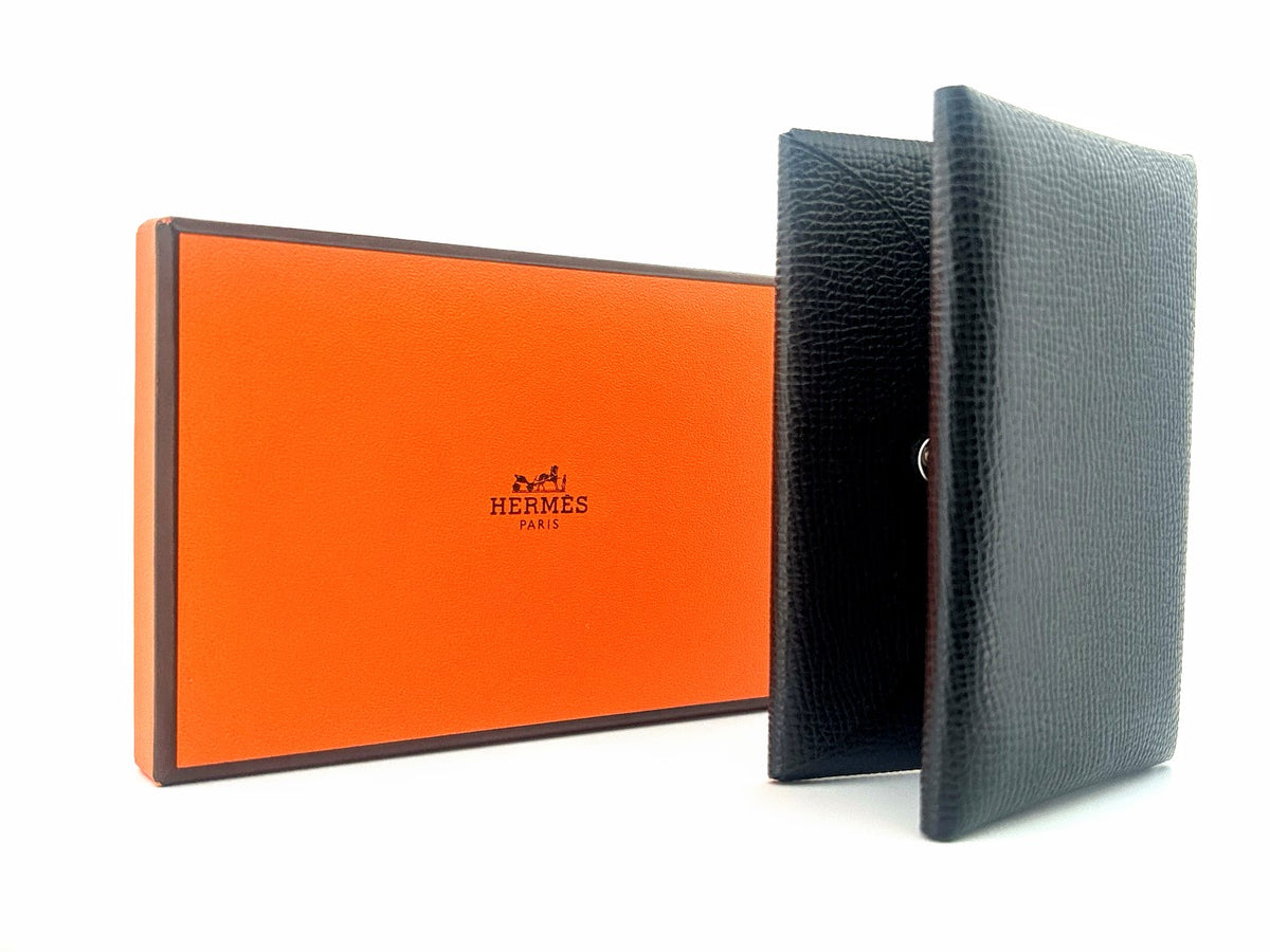 Hermès Calvi Duo Compact Card Holder-Noir/Black