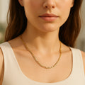 14K Yellow Gold Figaro Chain Necklace 18"