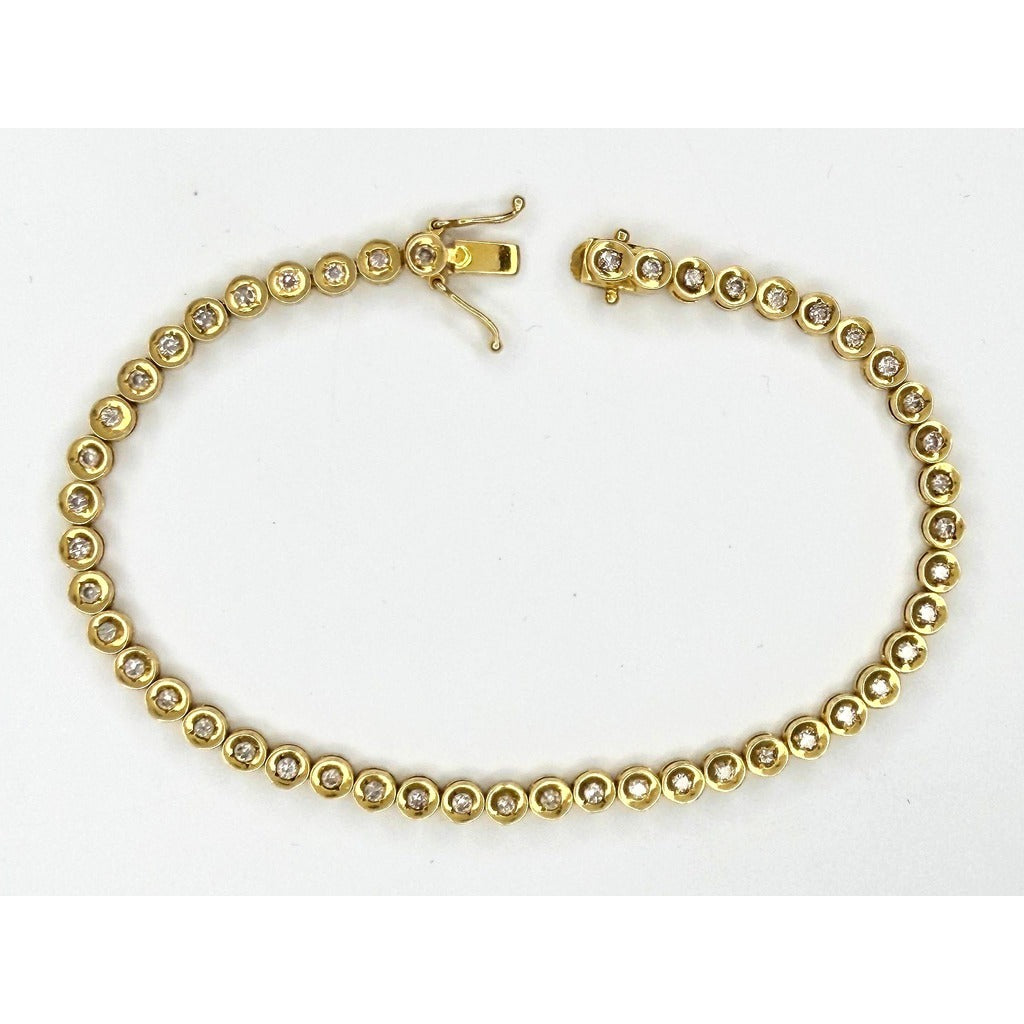 18K Yellow Gold 0.72 ctw Diamond Tennis Bracelet