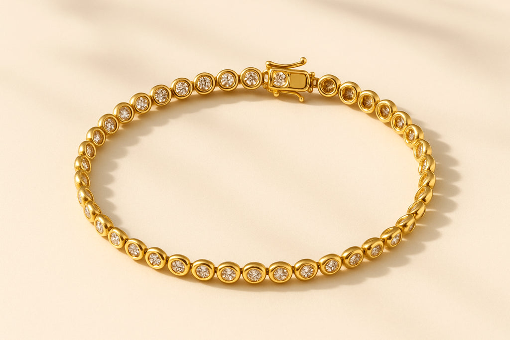 18K Yellow Gold 0.72 ctw Diamond Tennis Bracelet