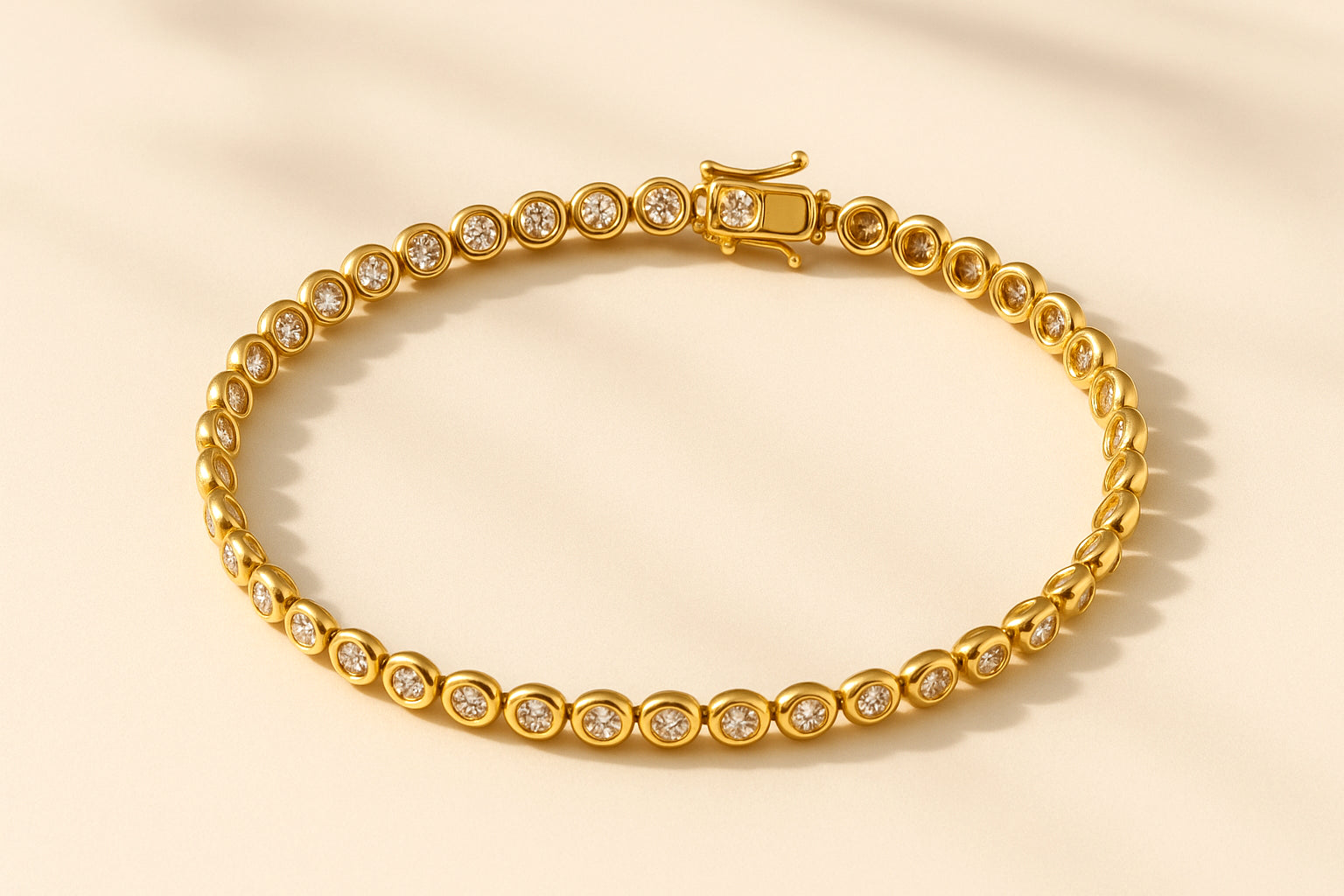 18K Yellow Gold 0.72 ctw Diamond Tennis Bracelet