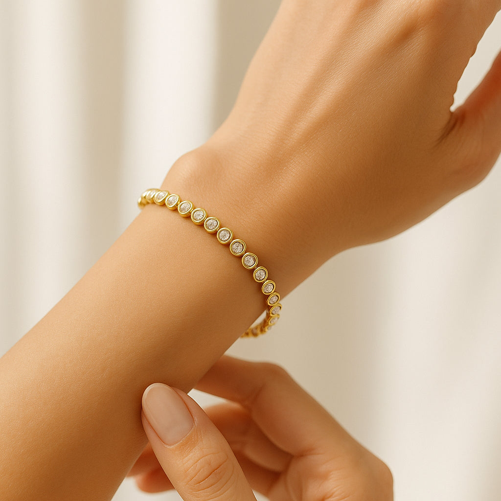 18K Yellow Gold 0.72 ctw Diamond Tennis Bracelet