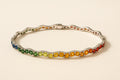 14K White Gold Gemstone 7" Bracelet