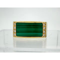 14K Yellow Gold 0.12 ctw Malachite Diamond Ring