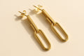 14K Yellow Gold Paperclip Earrings