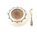 Diné Navajo Sterling Silver Salt Cellar & Spoon 1