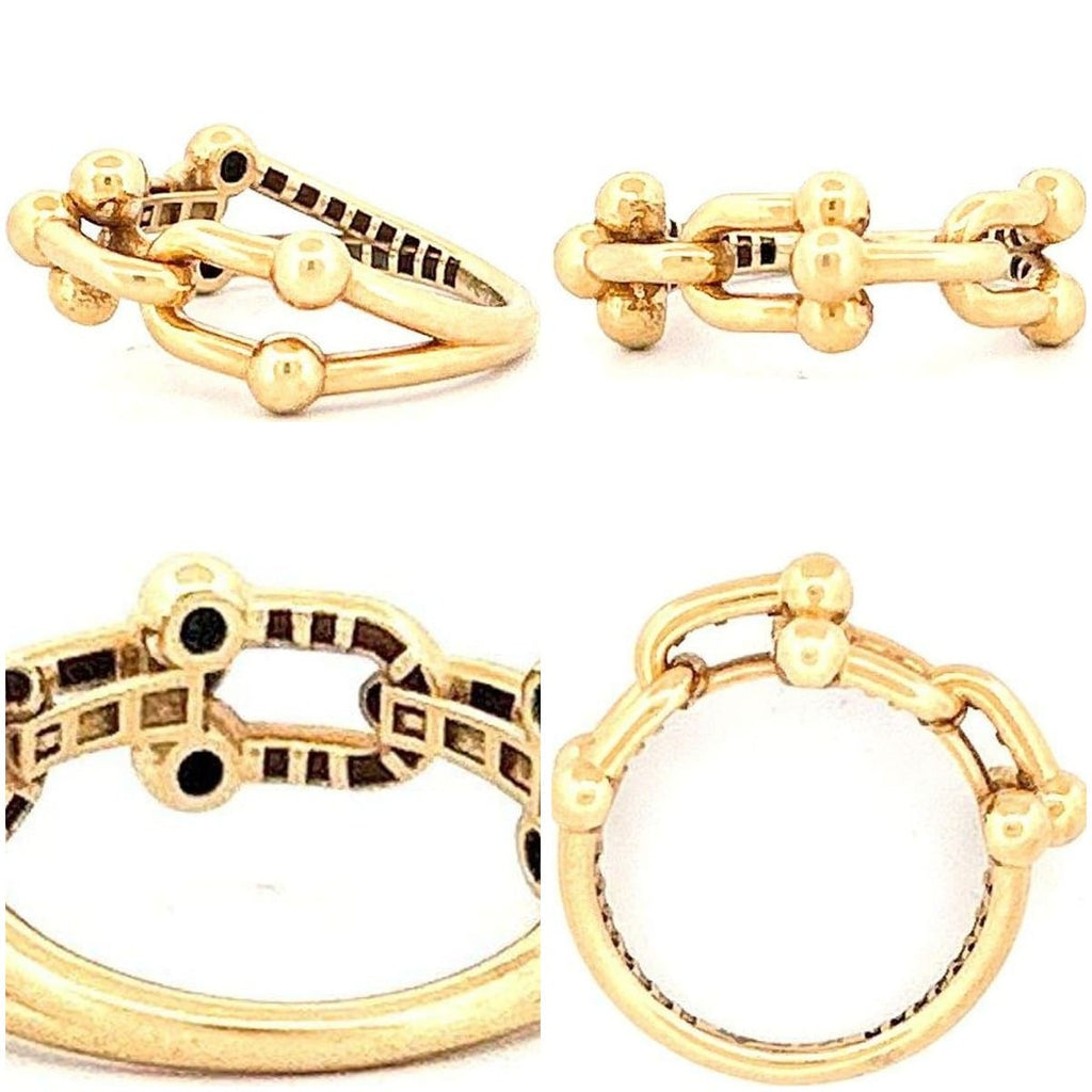18K Yellow Gold U-Link Ring Sz 6 5