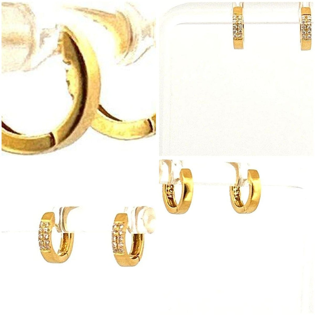18K Gold Diamond Huggie Earrings 0.10 ctw 5
