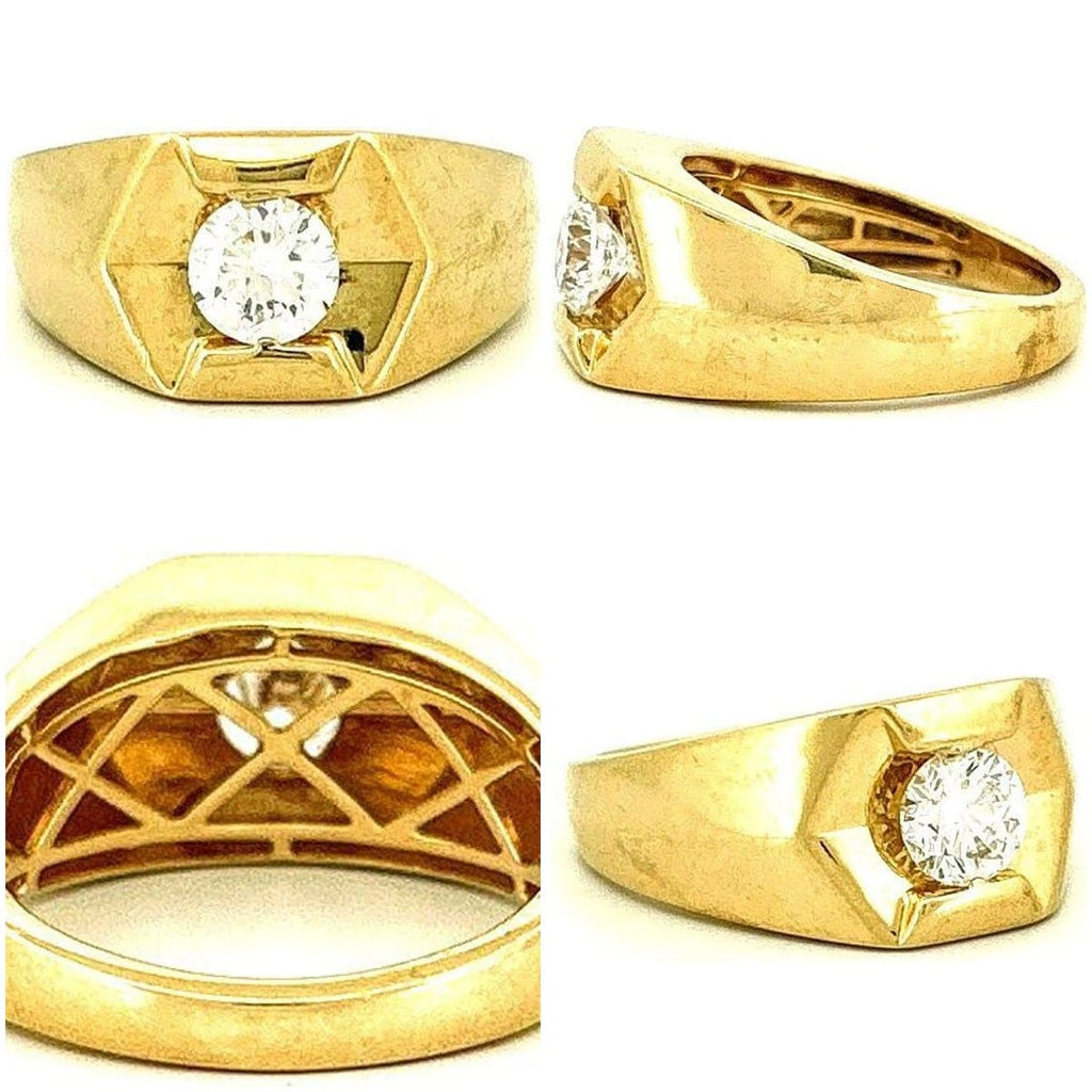14K Yellow Gold Lab Grown 0.90 ctw Diamond Ring Sz 10 6