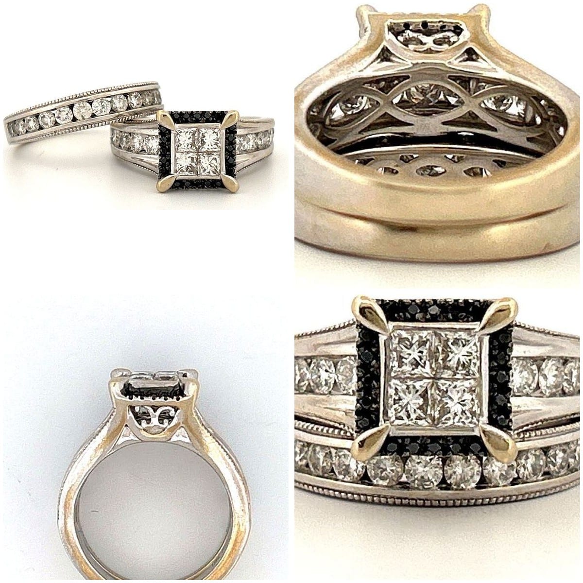 14K White Gold 2.50 ctw Diamond Wedding Set 7