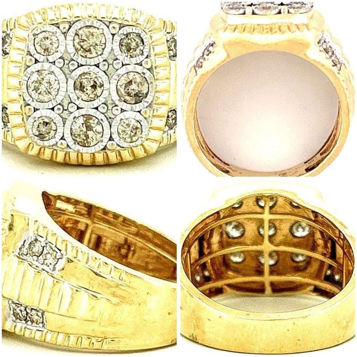 14K Yellow Gold Men's .50 ctw Diamond Ring Size 10 5