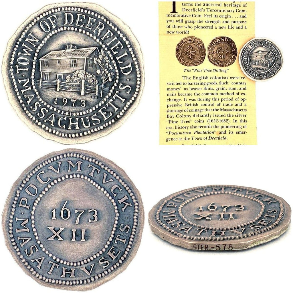 Deerfield Pine Tree Shilling Sterling Silver Coin 4