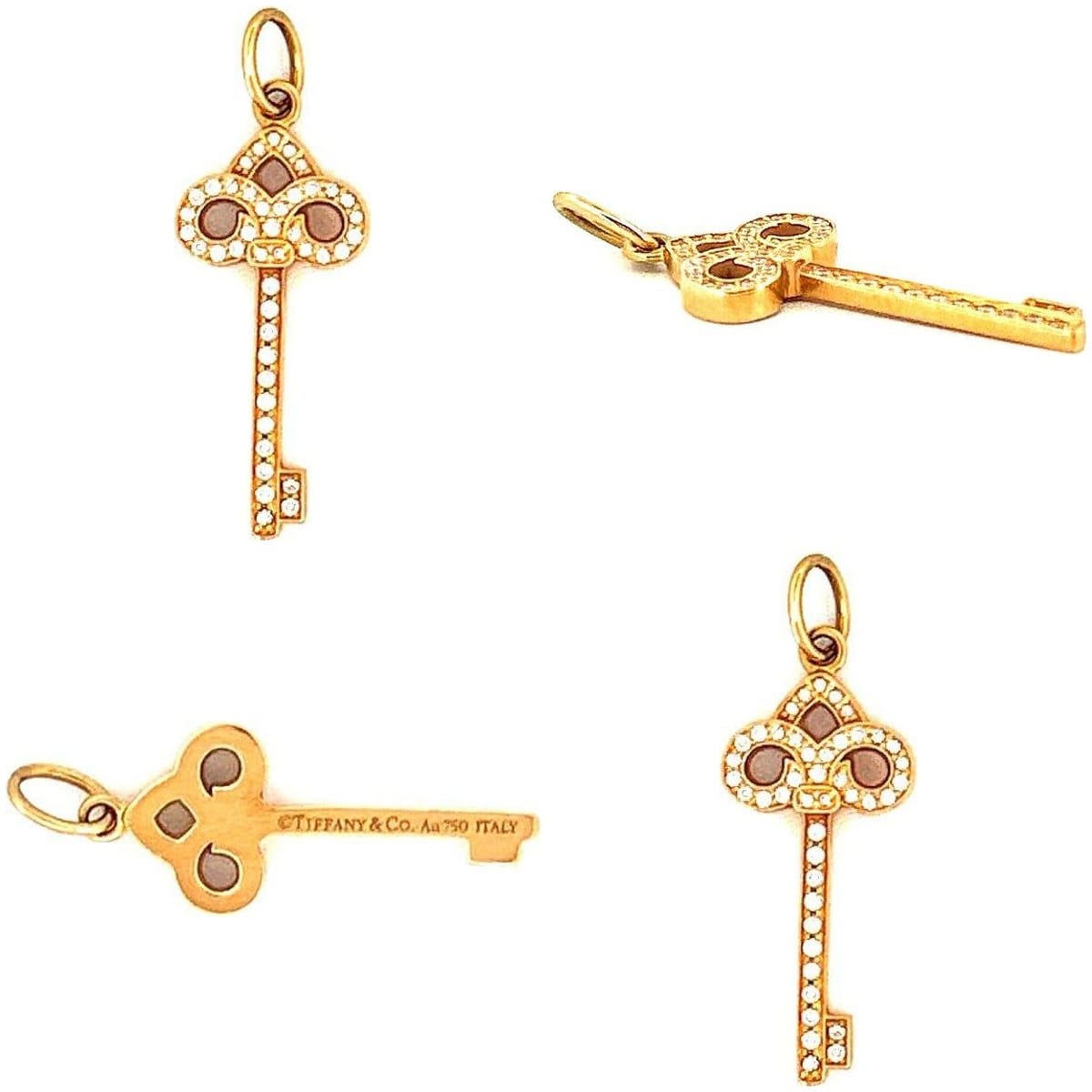 Tiffany & Co 18k Yellow Gold Mini Fleur de Lis Key Pendant Charm 4