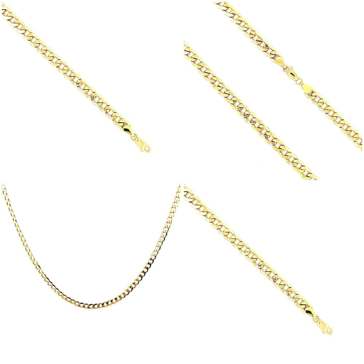 18K Yellow Gold Curb Link Chain 21.75" 4