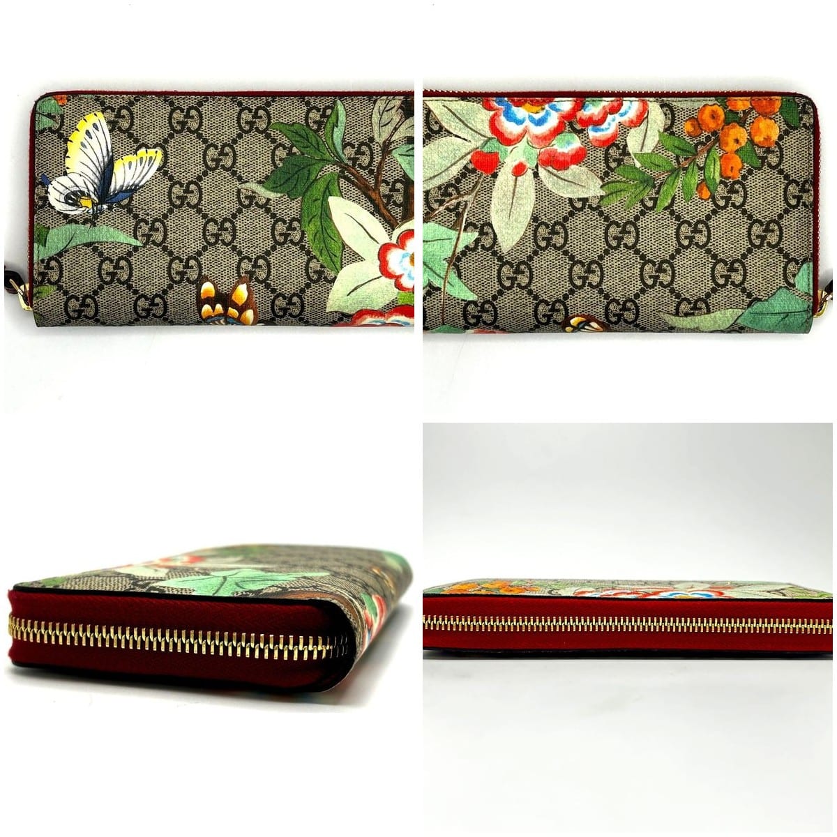 Gucci Supreme Continental Zip Around Wallet Red 9