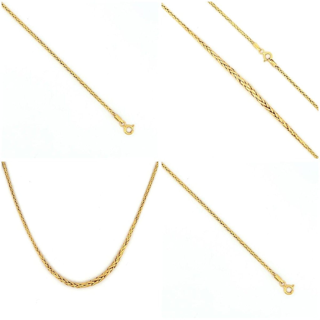 14K Yellow Gold Graduated Wheat Chain 18 in 4