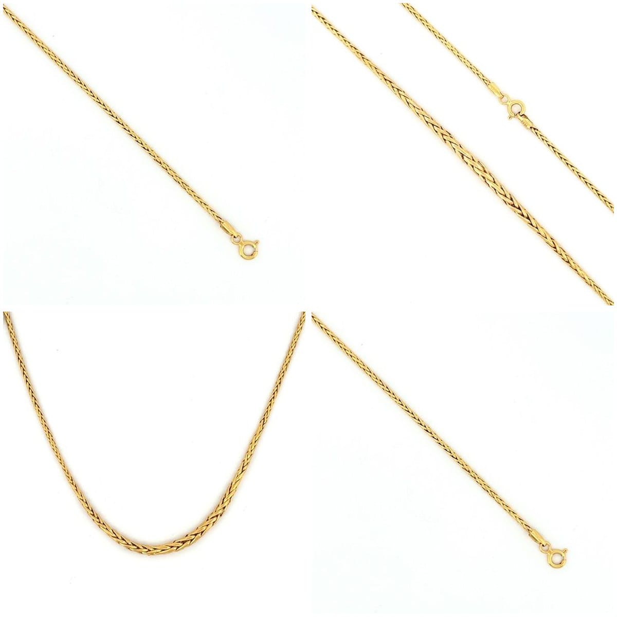 14K Yellow Gold Graduated Wheat Chain 18 in 4