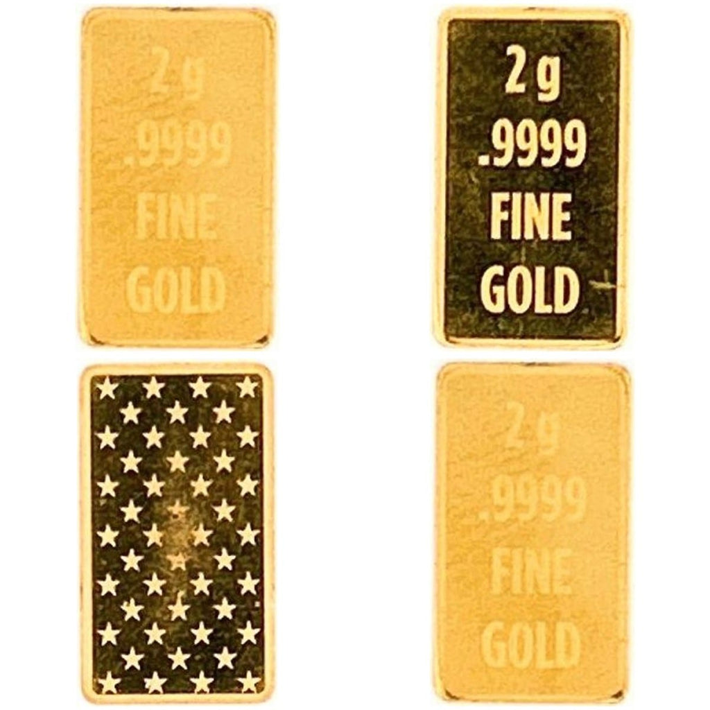 24K Yellow Gold 2-Gram Bar 0.999 3