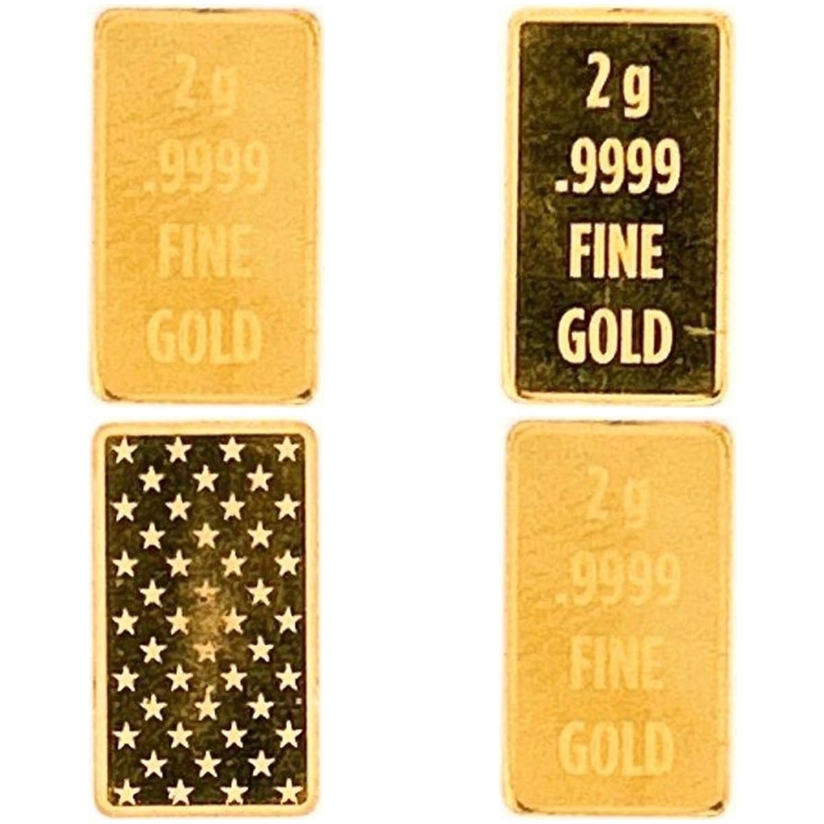 24K Yellow Gold 2-Gram Bar 0.999 3