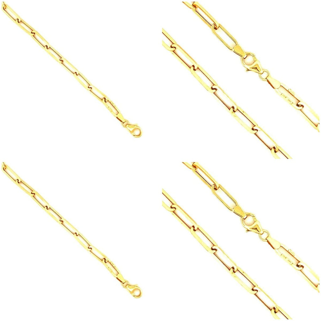 14K Yellow Gold Paper Clip Chain 18" 3