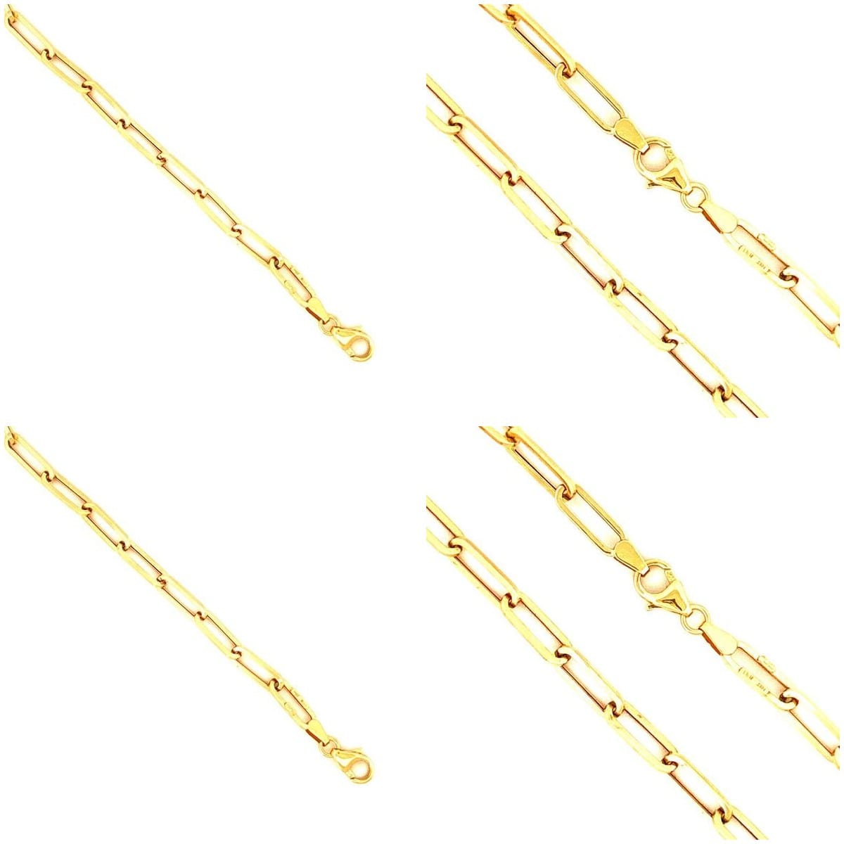 14K Yellow Gold Paper Clip Chain 18" 3