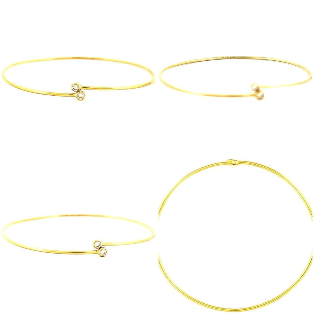 18K Yellow Gold  Tiff & Co Elsa Peretti® Diamond Bangle 7" 6