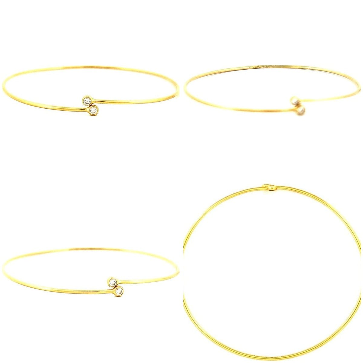 18K Yellow Gold  Tiff & Co Elsa Peretti® Diamond Bangle 7" 6