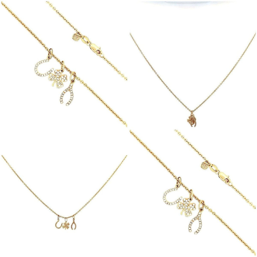 14K Yellow Gold Diamond Charm Necklace .33 ctw 3