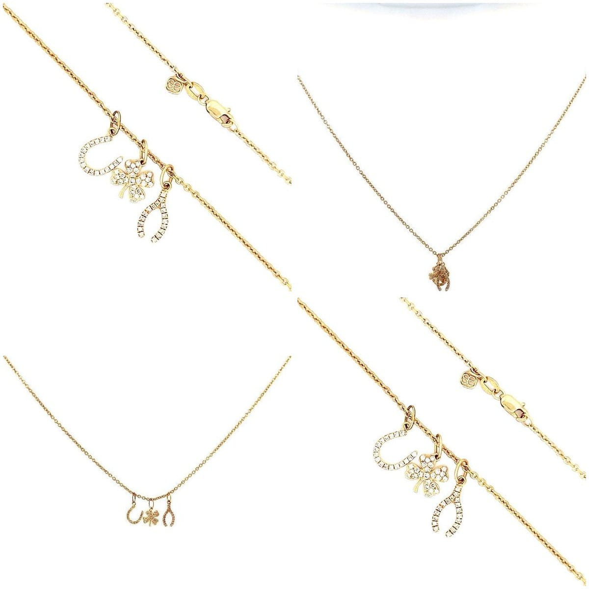 14K Yellow Gold Diamond Charm Necklace .33 ctw 3
