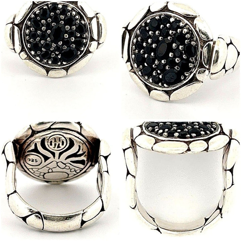 John Hardy Kali Pure Lavafire Black Sapphire Ring Sz 7.25 7