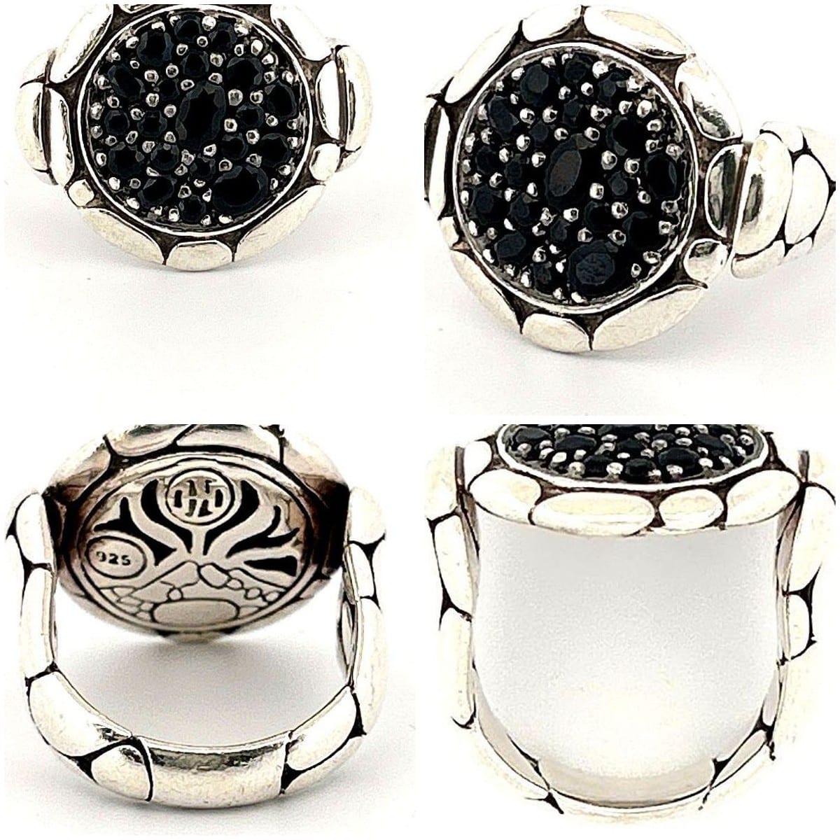 John Hardy Kali Pure Lavafire Black Sapphire Ring Sz 7.25 7