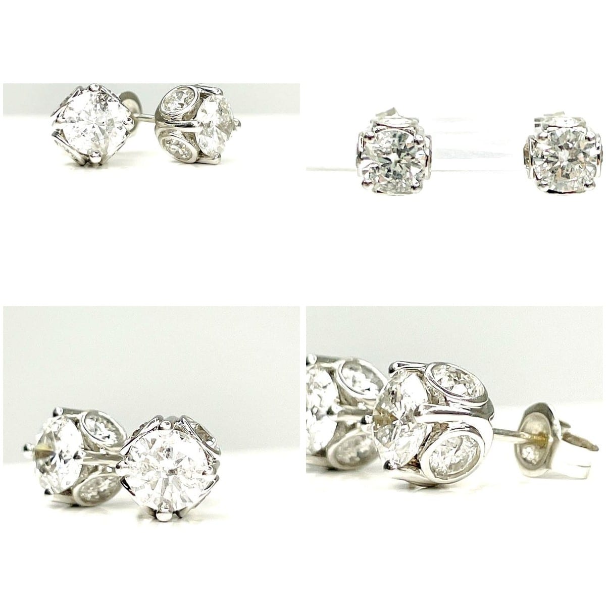14K White Gold 2.0 ctw Diamond Earrings 8