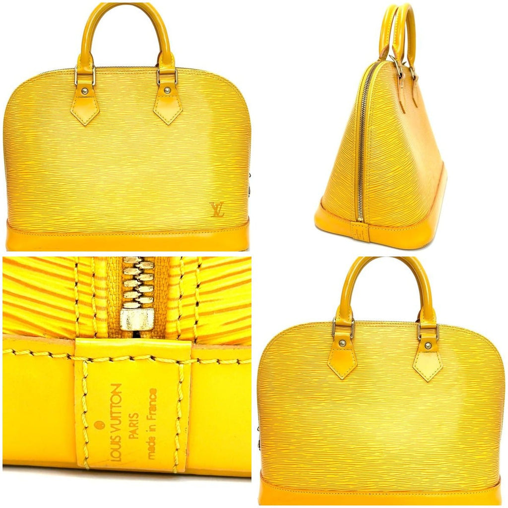Louis Vuitton Alma PM Mimosa Yellow Epi Leather Handbag 9