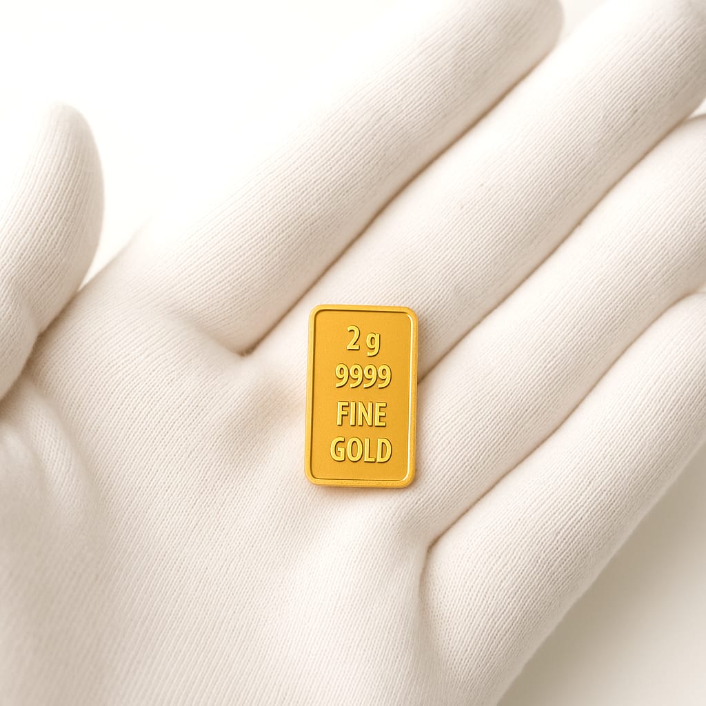 24K Yellow Gold 2-Gram Bar 0.999 4