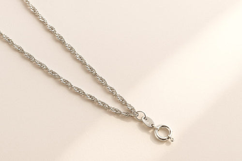 10K White Gold Singapore Chain Necklace 20" 4