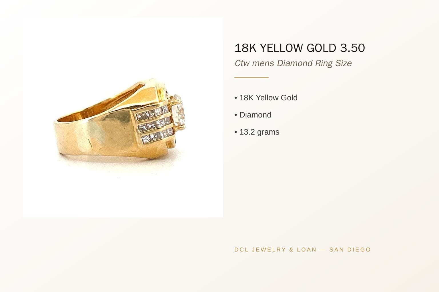 18K Yellow Gold 3.50 ctw Diamond Ring 9