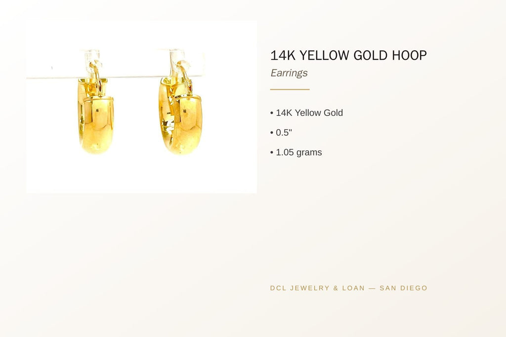 14K Yellow Gold Hoop Earrings 6