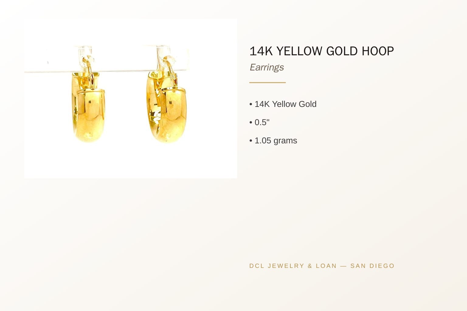 14K Yellow Gold Hoop Earrings 6