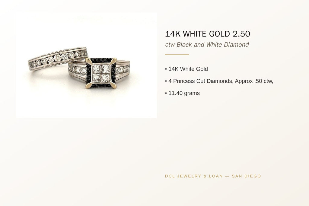 14K White Gold 2.50 ctw Diamond Wedding Set 8