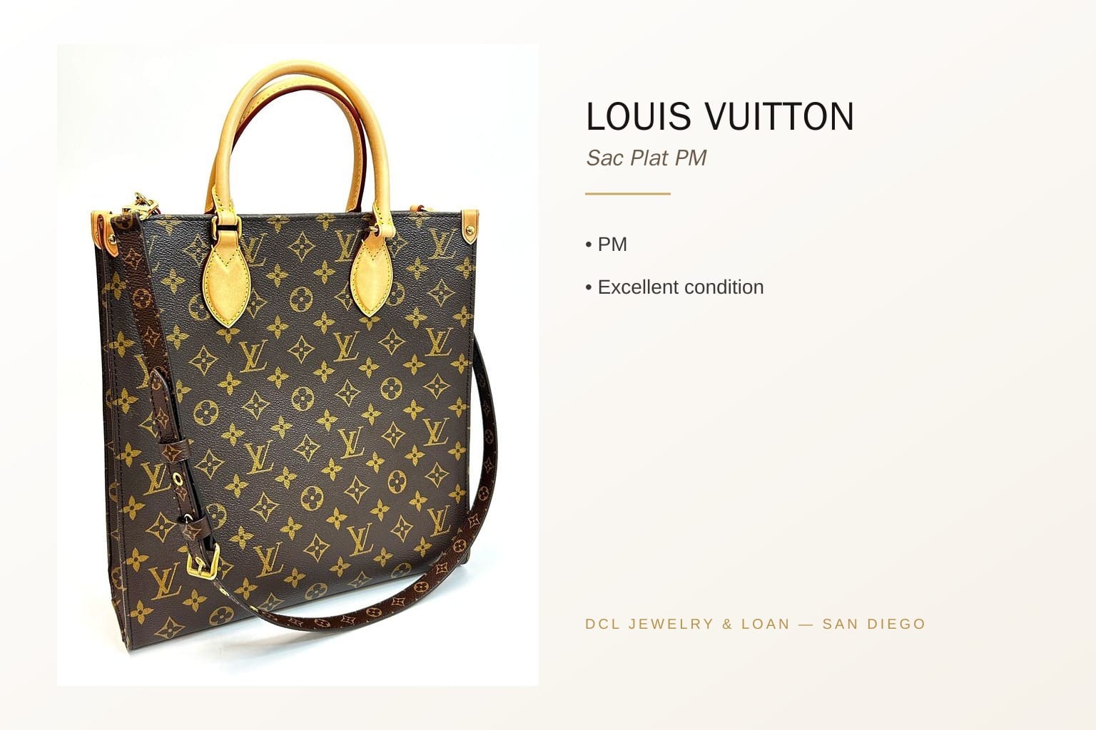 Louis Vuitton Sac Plat PM Monogram Canvas Brown 8