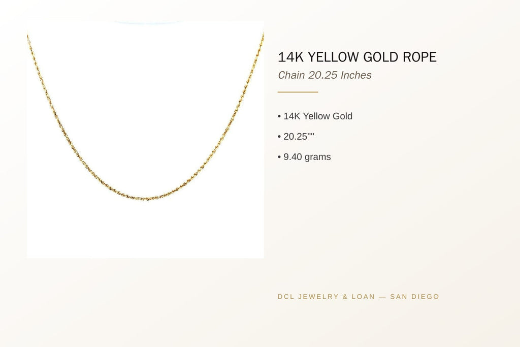 14K Yellow Gold Rope Chain Necklace 4