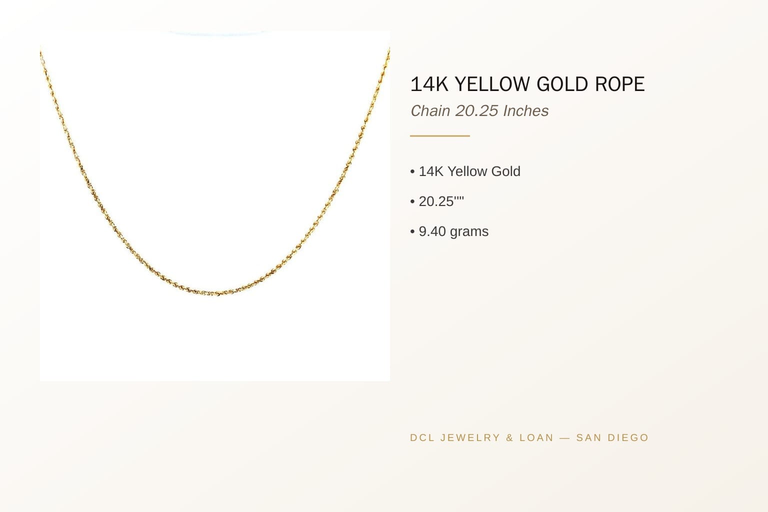 14K Yellow Gold Rope Chain Necklace 4