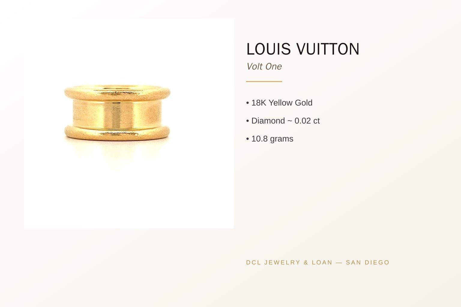 Louis Vuitton Volt One 18K Gold Diamond Ring 9