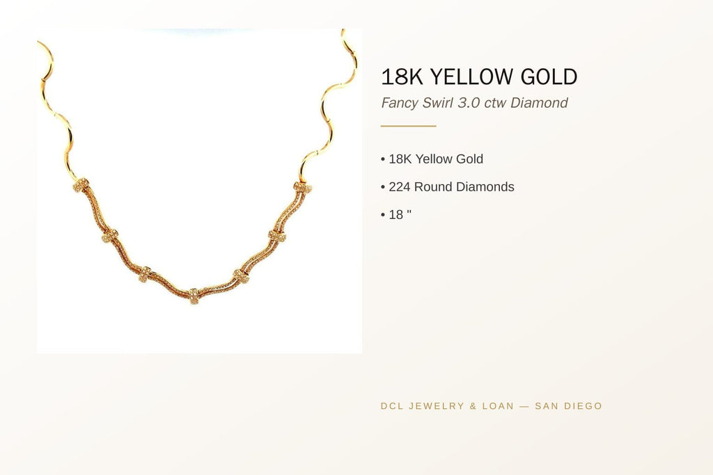 18K Yellow Gold 3.0 ctw Diamond Necklace 6