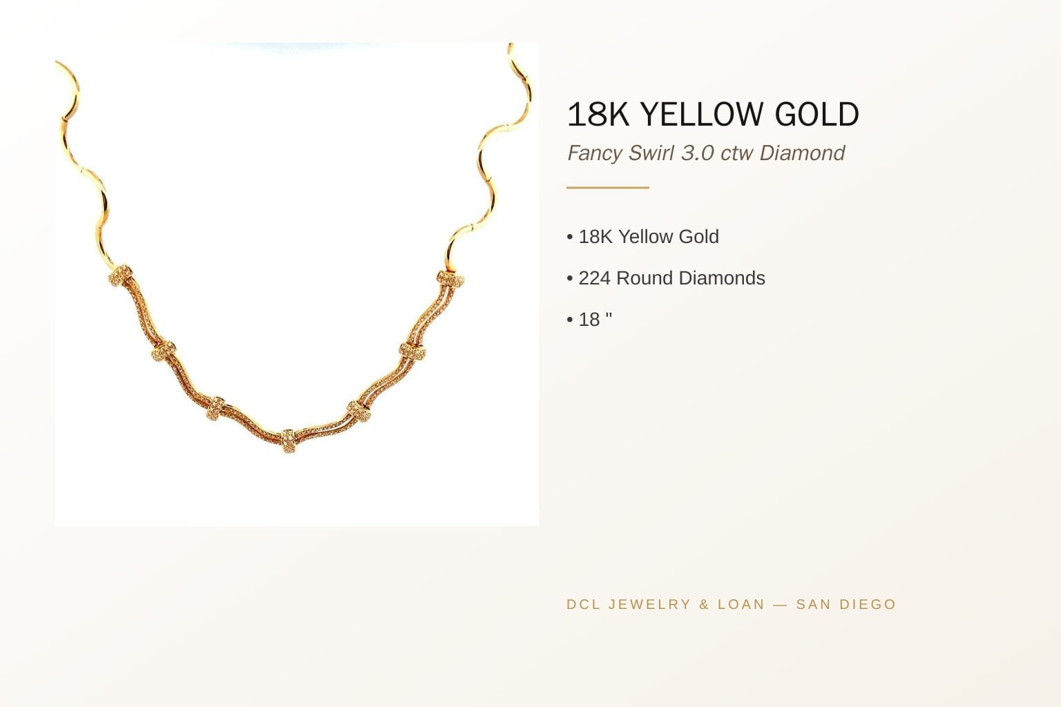 18K Yellow Gold 3.0 ctw Diamond Necklace 6