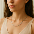 10K White Gold Singapore Chain Necklace 20" 6