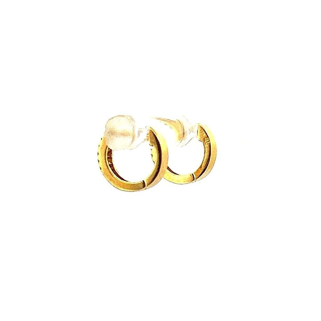 18K Gold Diamond Huggie Earrings 0.10 ctw 1