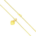 18K Yellow Gold Mesh Chain with Heart Pendant 1