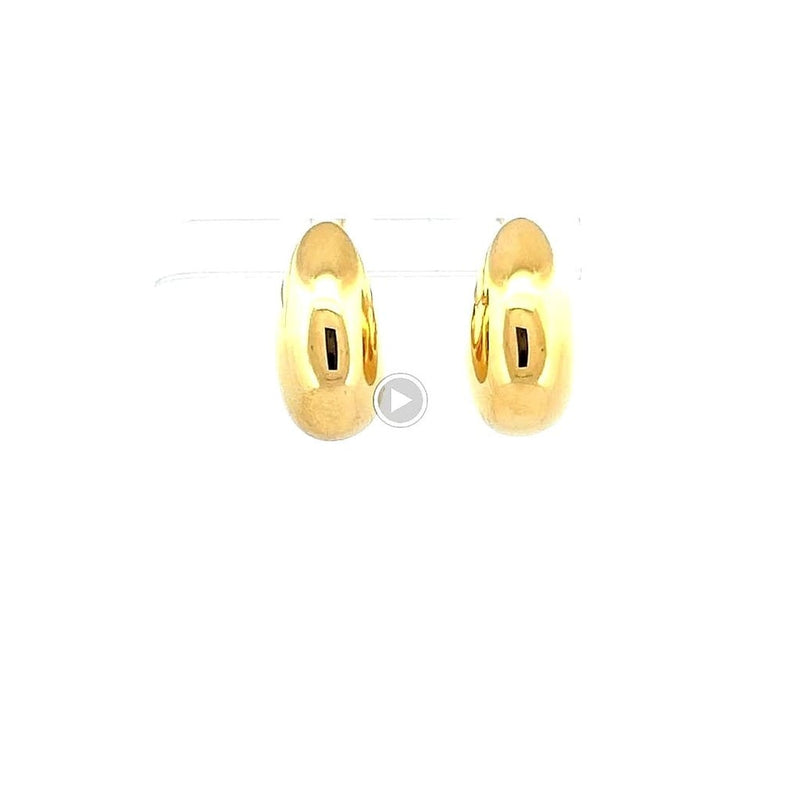 14K Yellow Gold Jumbo Dome Huggie Earrings 1