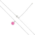 18K White Gold Pink Moissanite Adjustable Necklace 1